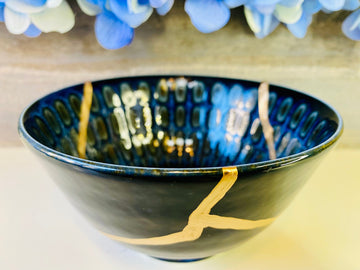 Kintsugi Blue Cobblestone Bowl